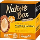 Nature Box festes Shampoo Nährpflege (85 g), festes Haarpflege-Shampoo mit kaltgepresstem Argan-Öl sorgt für intensive Pflege, recycelbare Verpackung