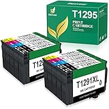 Denvoer T1295 Multipack Kompatible Druckerpatronen für Epson T1291 T1292 T1293 T1294 für Epson WF 3520 Stylus SX435W SX235W Stylus Office BX535WD BX305FW (4Schwarz 2Cyan 2Magenta 2Gelb, 10er-Pack)