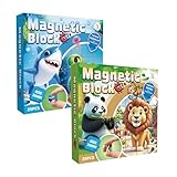 TECHEEL Würfelpuzzle Holz Magnetisches 3D Bilderwürfel Puzzlespiele 6 in 1 Würfel Holzspielzeug für Kinder ab 3 4 5 Jahren,Bilderwürfel Puzzle Spielzeug Geschenk für Jungen und Mädchen