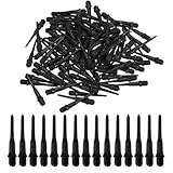 100 Stüick Dartspitzen Kunststoff, Dart Spitzen Soft, Dart Spitzen Soft Softdart Spitzen Pfeile Mit Spitze Kunststoff Zubehör, Für Dartpfeile - Dart Ersatzspitzen Set Für Bis Zu 100 Darts(Schwarz)