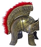 Römer Helm mit Visier und Federbesatz - Zum Gladiatoren Kostüm für Party und Fasching