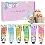 6 Pcs Handcreme Kleine Geschenk für Frauen, Handcreme Mini Männer 30g - Handcreme Für Sehr Trockene Hände Natürliche Feuchtigkeitscreme Set, Muttertag & Geburtstags Geschenk