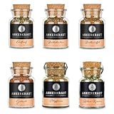 Ankerkraut - Die Herzhaften 6 Gewürz-Set mit 6 Gewürzen - Bratkartoffel, Brathähnchen, Gulasch, Pilzpfanne, Auflauf & Rührei - 455 g Vorteilsset im Korkenglas