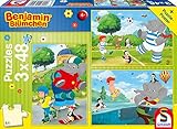 Schmidt Spiele 56401 Benjamin Blümchen, Sport und Spiel mit Törööö, 3x48 Teile Kinderpuzzle, Bunt, S