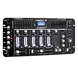 resident dj Kemistry 3BK - DJ-Mixer, 4-Kanal Mischpult, DJ-Mischpult, Bluetooth, USB-Port, SD-Slot, MP3-fähig, 2 x Cinch-Phono/Line-Eingang, XLR-/Klinken-Eingänge, Rackmontage, schwarz