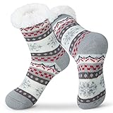 Justay Sowarm Kuschelsocken Damen hüttensocken Damen Warme Socken Flauschige Stoppersocken Wintersocken Rutschfest Casual Socken Geschenke Weihnachten