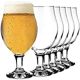 KIAPPO Pokal Tulpenform Biergläser Set 570 ml - 6 Stk. Wassergläser Bierglaeser Bierglas Glas Mit Bier 0.57 Liter Beer Glass Biertulpen Cocktailgläser Trinkgläser Wasserglaeser Sektglaeser