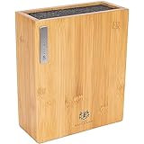 KARL HAUSMANN Bambus Messerblock ohne Messer mit Borsteneinsatz - 23 x 20 x 9 cm - universal Messer Block Holz - Große Messer Halter - Kitchen Knife Holder - Messerblöcke - Messerständer
