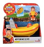 Feuerwehrmann Sam Neptun Boot – Spielset mit Figur, Robustes Spielzeug für Kinder ab 3 Jahren, perfekt für Planschbecken und Badewanne, fährt auch an Land, Geschenkidee