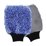 VekAuto 1 Stück Autowaschlappen Plüsch Mikrofaser Auto Reinigung Trocknen Waschen Werkzeug 26x20x1cm Blau Weiß Helles Silber