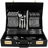KARL HAUSMANN Besteck Set 12 personen - 72-teilig - Essbesteck Spülmaschinenfest Rostfrei - BesteckSet aus Edelstahl - Koffer - Cutlery set 12 People - Silverware Set - Bestecksets