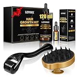 Rosmarinöl Haare, 120ml Rosemary Oil for Hair Rosmarin öl Mit Kopfhaut Massagebürste und Dermaroller Hair Growth Oil für Trockenes Geschädigtes Haar Frauen Männer