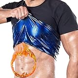 joyvio Sauna Weste Korsett Taille Trainer Body Top Shapewear Schlankheits-T-Shirt Kurzarm Trainingszubehör Anzug Bauchkontrolle Abnehmen Heat Trapping T-Shirt Für Herren (Color : Man, Size : XL)