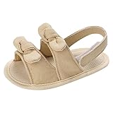 Sommer Kinder Kleinkind Schuhe Flachen Boden Leichte Offene Spitze Atmungsaktive Einfarbig Gestreiften Bogen Casual Stil Kinderschuhe (Khaki, 19 Infant)