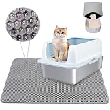 KayKple Katzenklo Matte - 30x45 CM Katzenmatte Doppelte Schichte Non-Slip Wasserdichte - Katzenmatte Katzenklo mit Schnalle - Bienenwabe Matte Katzentoilette - Grau