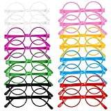 heavenlife 16 Stück Zauberer Runde Gläser, Kinder Wizard Brille Keine Objektive, Kind Kunststoff Rahmen Brillen für Halloween Maskerade Cosplay Geburtsta Magier Mottopartys(Mehrfarbig)