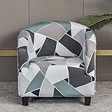 OASDFR Stretch-Schonbezüge mit Armlehnen, bedruckter Sofabezug, Spandex, Möbelschutz (C)