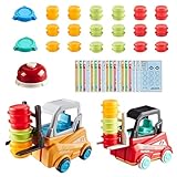 ARONRAVE Gabelstapler Spielzeug Kinder 2 Stück Gabelstapler Stapler Spielzeug Engineering Truck Kinderspielzeug für 2 3 4 5 Jahre Geschenke für Kinder AutoSpielzeug Kindergarten
