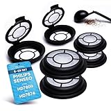 DL-pro 6-er Set Nachfüllbare Kaffeepads für Melitta 180424 Permanent Padfilter Kaffeefilter für Senseo Kaffeemaschine HD7800 bis HD7874 6 Stück mit Kaffeepulverlöffel