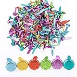 Abeillo 200 Stück Musterbeutelklammern, Metall Glitzernde Mini Bunte Brads, Musterklammern Rundkopfklammern für Scrapbooking DIY Basteln Handwerk(Bunter Blitz, 8 X 18 mm)