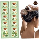10pcs Naturalhaarfarbstoff mit Werkzeugen, 30 ml sichere natürliche botanische Blasenhaarfärbem Shampoo mit Pflanzenextrakten für Frauen Mädchen, Kastanienbraun für Frauen