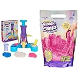 Kinetic Sand Softeis Station & Schimmersand Crystal Pink, 907 g - rosa Glitzersand für Indoor-Sandspiel aus Schweden, ab 3 Jahren