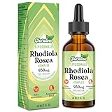 Liposomales Rhodiola Rosea 950mg, 9-IN-1 Rhodiola Rosea Tropfen 60 ml, Rhodiola Wurzel flüssige Tinktur, Premium Rosenwurz hochdosiert, Adaptogenic Kräuter Ergänzung, Vegan