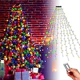 3M Weihnachtsbaum Lichterkette mit Ring USB, 300 LEDs 12 Stränge 8 Modi Christbaumbeleuchtung Überwurf mit Fernbedienung, IP44 Wasserdicht LED Lichterkette Auße für Weihnachtsdekorationen Baum