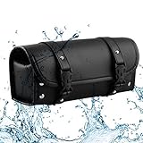 VKALTUL Motorrad Tasche, Universal Multifunktional Werkzeugtasche Motorrad mit PU Leder Wasserdicht für Motorrad Lenker, Griffe, Gabeln, Seitenrahmen