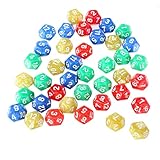 40-teiliges Würfel-Set, 18 mm, solides Spielwürfel-Set mit 2 farbigen 12-seitigen Würfeln, durchscheinend, abgerundete Ecken