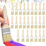 SKJJM 25 Stück Flachpinsel, Lasurpinsel, Lackpinsel, 40mm Malerpinsel Set, Pinsel Malerpinsel Set, Pinsel Lasur Holz für Farben, Lack, Malerbedarf, Streichen, Beizen, Klebstoffe, Holzöl, DIY