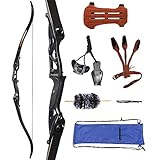 Huntingdoor 56' Takedown Recurvebogen Bogenschießen Bogen set Erwachsene Sportbogen mit Zubehör 30-50 lbs Jagd Recurve langbogen für Anfänger Pfeil Zielübung (40Lbs)