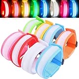 Funmo 8 Stück LED Armband, Leuchtarmbänder Kinder Leuchtband Joggen Leuchtarmband Glühen blinkende Led-Armbänder Dunkles Partyzubehör für Konzerte, Festivals, Sport, Partys, Nacht