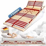 Coemo Lattenrost Ruby K 100 x 200 cm 7-Zonen 28 Leisten Kopfteil und Härtegrad verstellbar für Jugendbetten - für alle Matratzenarten | Schlaftypen