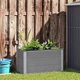 Hohe Pflanzkübel Für Pflanzen Im Außenbereich,Garten-Hochbeet WPC 100 x 50 x 54 cm Grau Garden Accessories for Outdoor Yard and Patio, Easy Assembly