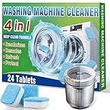 Waschmaschinenreiniger, 24 Pic Waschmaschinen Entkalker für Toplader und Frontlader, Waschmaschinenreiniger Extra Stark Entfernt Gerüche und Schmutz aus der Trommel- und Waschbehälterdichtung