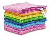 Vileda Mikrofasertücher Colors, Allzwecktücher Multipack aus Mikrofasern, 30 x 30 cm, mehrfarbig zur Unterscheidung der Anwendungsbereiche, 8er Pack