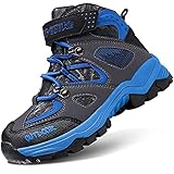 ASHION Jungen Winterschuhe Kinder Mid Schneestiefel Gefütterte Winterstiefel Wanderschuhe Trekking Baumwollschuhe,B Blau,36 EU