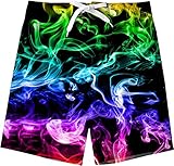 kids4ever Jungen Badehose Cool 3D Drucken Schnelltrocknend Badeshorts Kinder Sommer Strand Surf Board Shorts Schwimmhose 5-6 Jahre