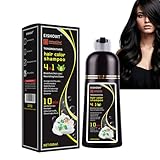 Baorder Black Hair Dye Shampoo 4 in 1 für graues Haar,Haarfarbe Shampoo für Frauen Männer graues Haar Abdeckung, Instant Haarfarbe, Haarfarbe Shampoo natürliche Pflanze und lang anhaltende Farbe 500ML