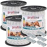 VOSS.farming Weidezaunseil 3X Seil 150m 6mm, 3x0,20 Kupfer + 6x0,20 NIRO inkl. 5 Verbinder | Pferdeweide Rinderweide Weidezaun Elektrozaun Zaunbedarf Seil Litze