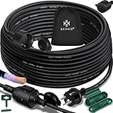 KESSER® Verlängerungskabel 30m mit Schutzkappe Outdoor - für Innenbereich Außenbereich - Verlängerung Stromkabel – 230 V IP44 - mit Schuko Stecker - Schutzkontakt Baustellenkabel Schutzkontaktstecker