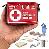 WALSER Premium Mini Erste Hilfe Set 2025, wasserfestes Notfall-Set Outdoor/Camping/Fahrrad, 31-teiliges Reiseapotheke Set, kompaktes Erste Hilfe Set Outdoor, Mini Verbandskasten 2025, First Aid Kit