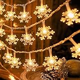ZQX Weihnachtsstern Lichterkette,Sterne Fairy Lights, Lichterkette innen für Weihnachten, Hochzeit, Geburtstag, schlafzimmer, Kinder, Familie (Schneeflocke)