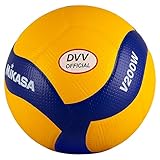 Mikasa Mikasa 1150 Unisex – Erwachsene V200W-Dvv Bälle (Pucks, Kugeln), Blau/Gelb, 5