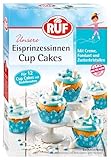 RUF Cupcakes für Eis-Prinzessinen und Prinzen, mit Torten-Creme in eisblau, Zucker-Eiskristallen und Fondant für Zuckerkronen, inkl. 12 Backförmchen, 1 x 391g