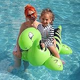 Aufblasbares Dinosaurier-Schwimmbecken-Spielzeug Ride-On Aufblasbares Schwimmbad-Strand-Schwimmer-Sommer-Wasser-Spaß-Floß-Floß für Kinder und Erwachsene (grün)