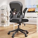 Dripex Bürostuhl, Schreibtischstuhl Office Chair mit klappbare Armlehnen, ergonomisch Arbeitsstuhl, Taillenfreundlich，Höhenverstellbar，Atmungsaktive Rückenlehne und Sitzkissen für Home Office Büro