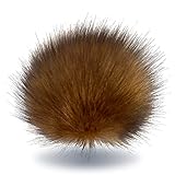 Wohnkult 15-17 cm Kunstfell Bommel mit Druckknopf Pelzbommel Pompon für Mützen Anhänger | 16 Farben (Braun)