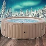 BRAST® Whirlpool aufblasbar MSpa Bristol für 8 Personen | Ø224x70cm | In- Outdoor Pool | Ganzjähriger Einsatz | bis zu 144 Massagedüsen | Stromsparend inkl. Energiespar-Timer